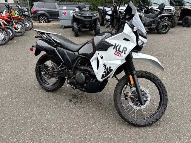 2025 Kawasaki KLR®650 S Pearl Crystal White/Metallic Carbon Gray ABS photo 3